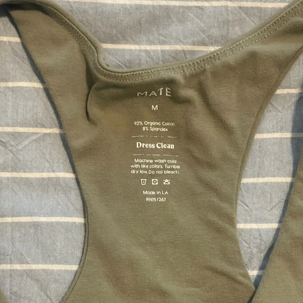 Mate The Label Olive Green Organic Stretch Sports Bra and Biker Short - Picture 4 of 8